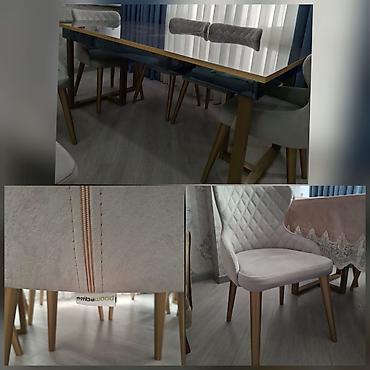 şırma: Qonaq otağı üçün, İşlənmiş, Açılmayan, Dördbucaq masa, 6 stul — 1