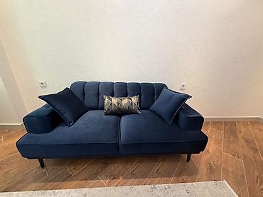 Divanlar: Məhsul: İki nəfərlik yumşaq divan - Rəng: Tünd göy (navy) - Material — 12