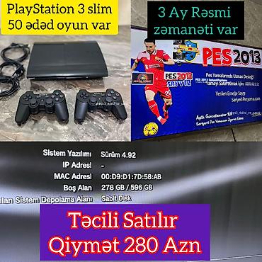 playstation 2013: PlayStation 3 Super Slim - Yaddaş: 500 GB (596 GB-dən 278 GB boş yer — 1