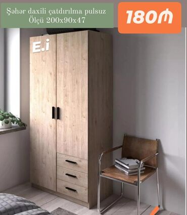 Ev üçün dekor: *2qapılı dolab 180Azn💥* Təhvil gün ərzində ✔️ Rəng seçimi var ✔️