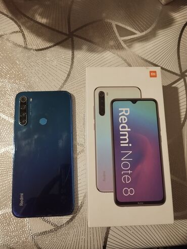 klaviatura qiymeti: Xiaomi Redmi Note 8, 64 GB, rəng - Mavi, 
 Barmaq izi, İki sim kartlı