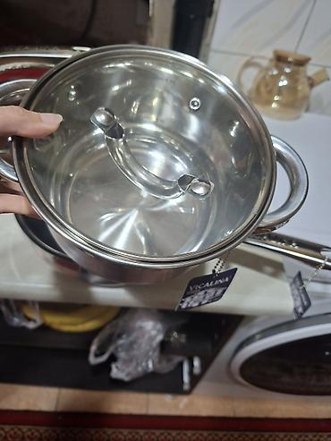 викалина сковорода: Набор посуды VICALINA VL-1013 из нержавеющей стали Состав: - Кастрюля — 5