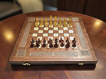 Настольные игры: Деревянный набор 3-в-1: нарды + шахматы+шашки - Материал: натуральное — 7