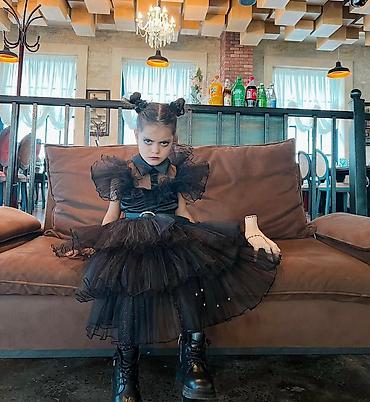 giz: Uşaq üçün gotik üslubda qara paltar - Dizayn: “Wednesday” — 3