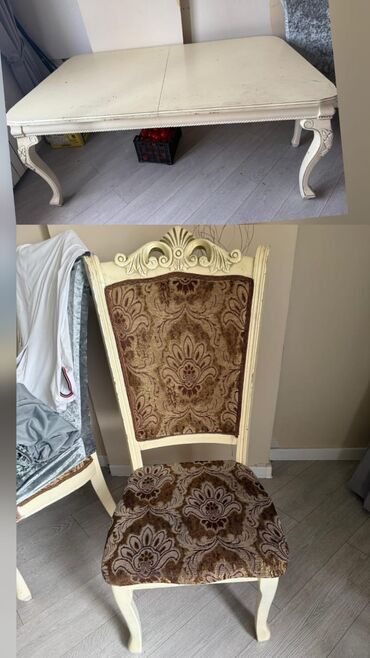 Divan və kreslo dəstləri: Qonaq otağı üçün, İşlənmiş, Kvadrat masa, 8 stul