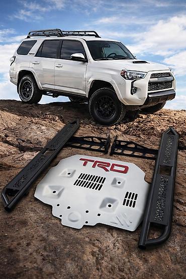 реэлинг на крышу: Комплект внешнего тюнинга для Toyota 4Runner — Пороги силовые Прочные — 1