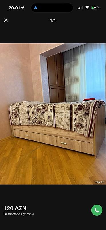 yatacaq: İki mərtəbəli çarpayı (çekmece tipli alt yatacaq) - Material: ağac — 3