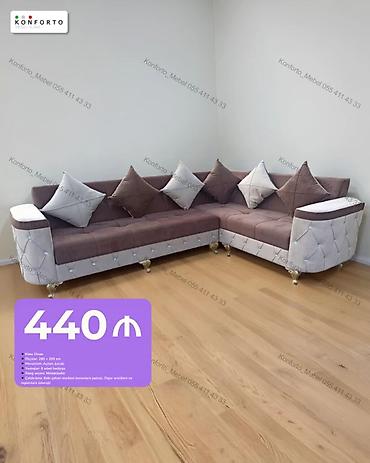 Künc divan – “Konforto” modeli - Ölçülər: 280 × 200 sm - Materiallar