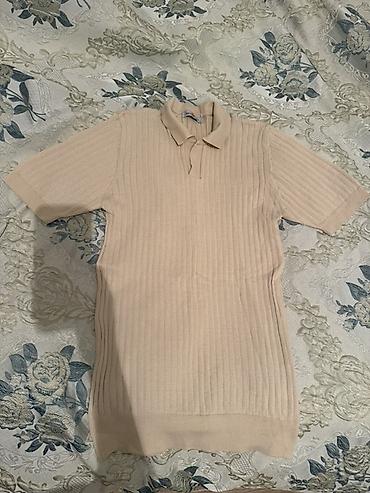 kətan köynək kişi: Polo köynək, L, rəng - Bej — 2