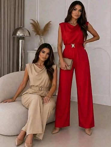 S,M,L,XL Elegantni ženski kombinezon bez rukava sa širokim nogavicama