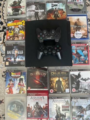 diş ağardan: Sony playstation 3 slim 500GB. Ideal veziyyetdedir. Hec bir problemi