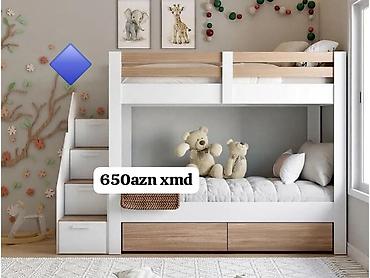 stil mebel: Oğlan və qız üçün, Yeni, Çarpayı, Matras ilə, Siyirməli, Laminat — 1