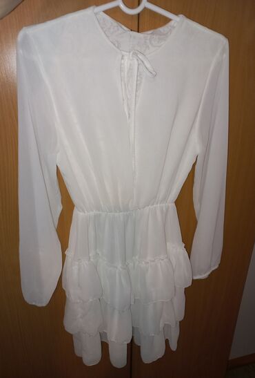 bela lanena haljina: S (EU 36), M (EU 38), bоја - Bela