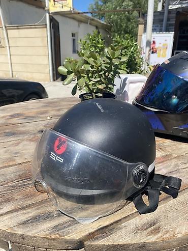 elektrikli motorlar: SP yarım üzlü motosiklet dəbilqəsi - Rəng: mat qara - Korpus: möhkəm — 1