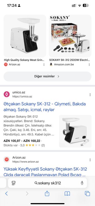 Avtoelektronika: Ət çəkən maşın Sokany, Revers ilə, Yeni