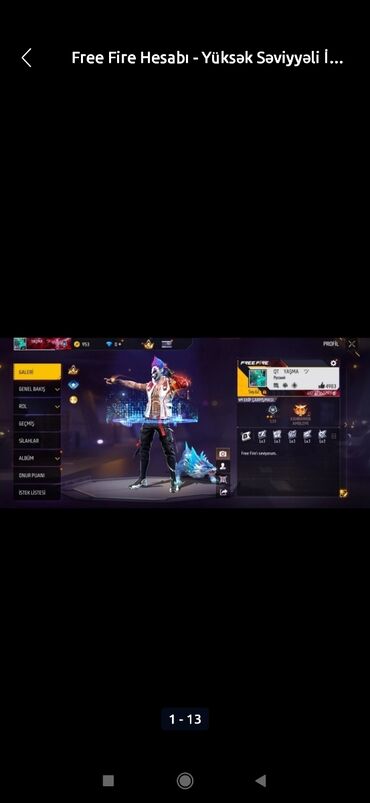 купить ноутбук в баку: Free Fire oyunu üçün yüksək səviyyəli oyun hesabı. Özəlliklər: -
