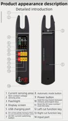 Multimetri: Pametni digitalni multimetar – „pinceta“ klešta sa TFT ekranom - — 9