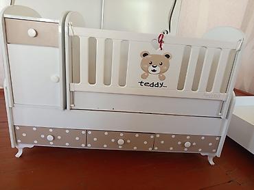 sadə matras: Uşaq beşiyi – “Teddy” dizaynı - Rəng: ağ və bej tonlarında, alt — 2