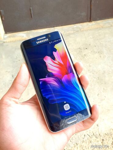 samsung galaxy s7 edge qiymeti: Samsung Galaxy S6 Edge, 32 ГБ, цвет - Голубой, Кнопочный, Отпечаток пальца