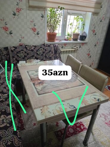 Mətbəx üçün, İşlənmiş, 2 stul