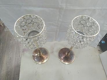 saat samdan: Məhsul: 2 ədəd bəzəkli şamlıq (set) - Material: metal gövdə və dayaq — 1