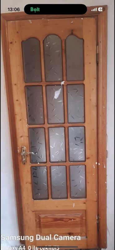 qapi pencere plastik: Şüşəli taxta otaq qapısı - Material: təbii ağac karkas - Dizayn: 12