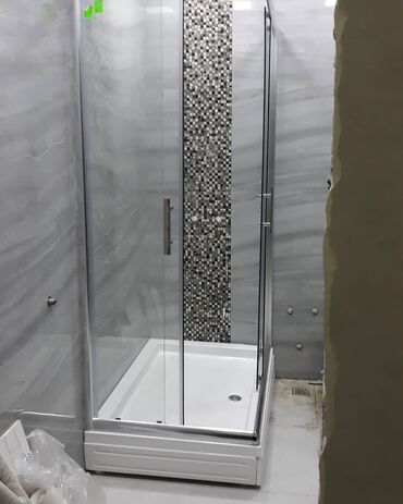 Duş kabinaları, arakəsmələr: Yeni Üstü açıq kabina, Künc üçün, Pulsuz çatdırılma — 19