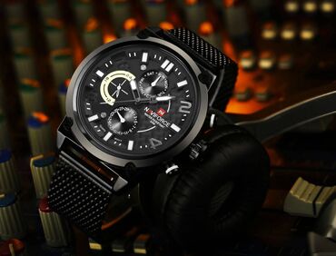 saat tissot: Новый, Наручные часы, NaviForce, цвет - Черный