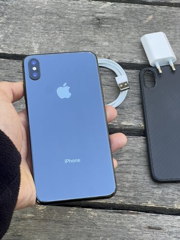 iphone смартфон: IPhone Xs Max, Колдонулган, 512 ГБ, Кара, Заряддоочу түзүлүш, Коргоочу айнек, Каптама, 87 %