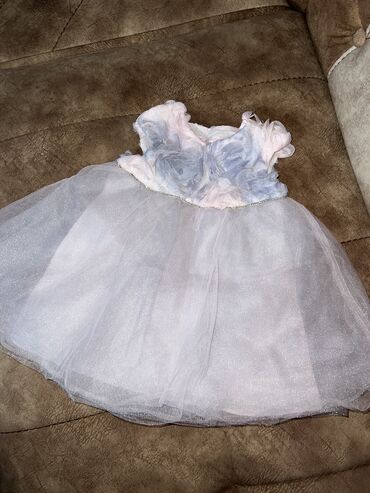 кыргызской платье: Детское платье, цвет - Голубой, Б/у