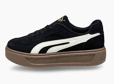 primadona obuca online: PUMA lifestyle patike – crno/belo - Model sa debelim, retro đonom u — 1