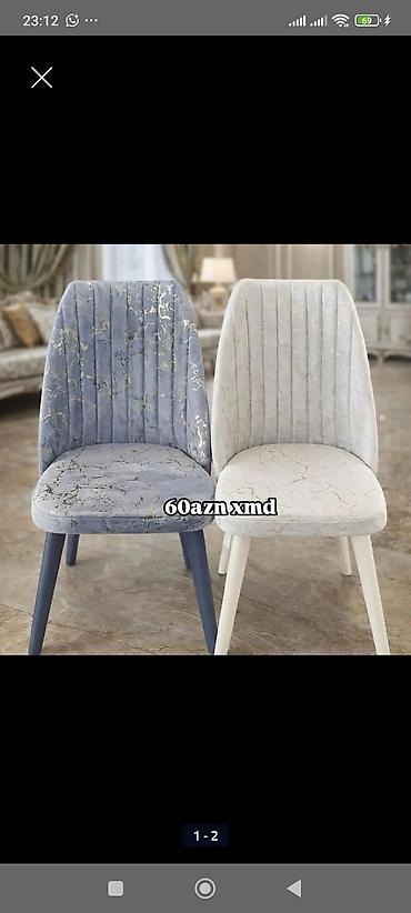 Mətbəx/otaq üçün yumşaq oturacaqlı stullar - Model: yumşaq parçalı