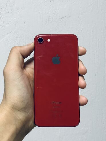 телефон бу купить: IPhone 8, Б/у, 64 ГБ, Красный, Защитное стекло, Чехол, 100 %