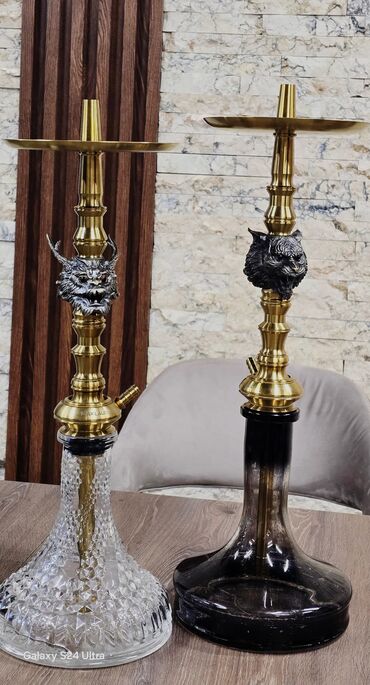 Кальяны, вейпы и аксессуары: Metal materialdan hazırlanmış, qızılı rəngli qəlyan gövdəsi. Gövdənin