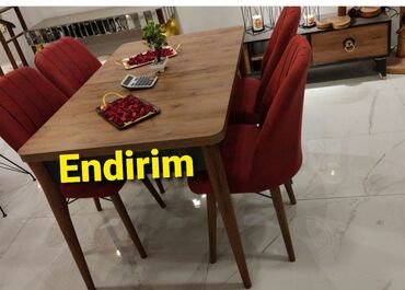 Masa və oturacaq dəstləri: Mətbəx üçün, Yeni, Açılan, Dördbucaq masa, 4 stul — 13
