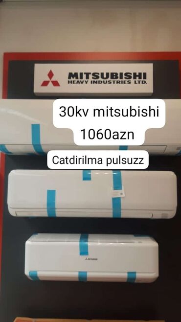 istilik sistemi: Kondisioner Mitsubishi, Yeni, 30-35 kv. m, Split sistem, Ödənişli quraşdırma