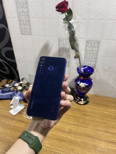 телефон fly ezzy 5: Honor 8X, 64 ГБ, цвет - Синий, Сенсорный, Отпечаток пальца, Две SIM карты
