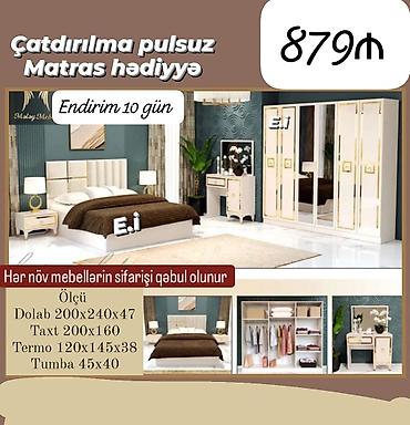 stenka mebeller: *Yataq Dəsti 6 qapılı Dolabla 879Azn💥* ✔️Rəng seçimi var *✔️Şəhər — 4