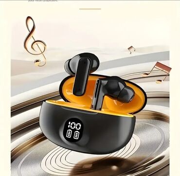 купить чехол для airpods: Yeni Simsiz (Bluetooth) Qulaqcıqlar, AIR MUSIC, rəng - Qara