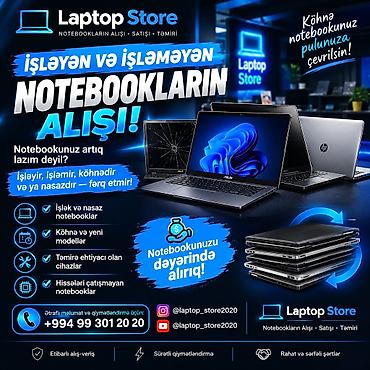 Xidmət: İşləyən və işləməyən noutbukların alışı Laptop Store fərq lalafo.az -da Xidmət: İşləyən və işləməyən noutbukların alışı Laptop Store fərq