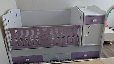 lay lay matras: Uşaq beşiyi – çoxfunksiyalı model - Rəng: ağ-bənövşəyi (ön qismdə fil — 1