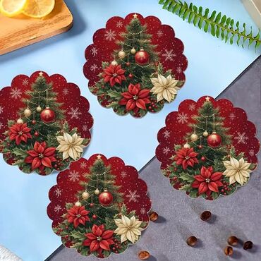 Praznična dekoracija: Novogodišnji podmetači za sto Cena 1200din/4kom Poručuje se isporuka — 7