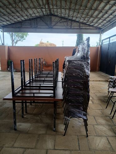 Sifarişlə restoran üçün masa və oturacaq dəstləri: Stullar ilə, Kvadrat masa, 4 nəfər, Azərbaycan, Zəmanətli, Kredit yoxdur, Pulsuz quraşdırılma — 2