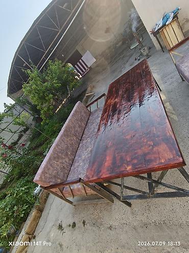 kompüter stol: İşlənmiş, Dördbucaq masa, Açılmayan, Skameykalar ilə, Metal, Azərbaycan — 1