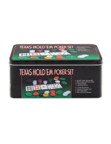 Настольные игры: Набор для покера "Texas Hold'em" в металлическом кейсе — 8