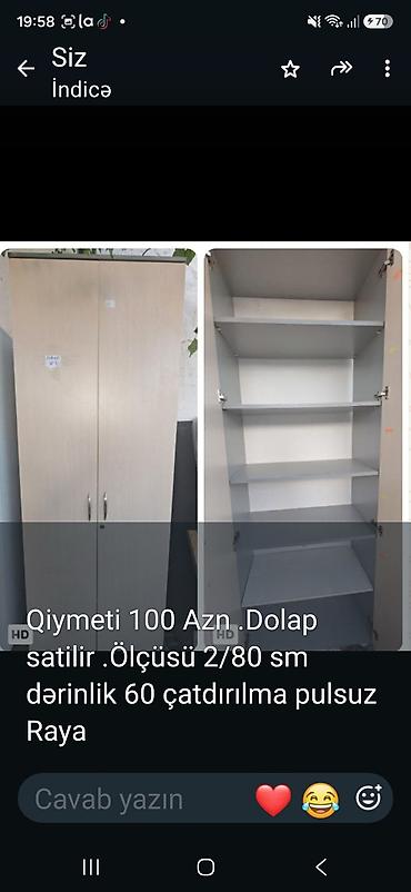 İkiqapılı dolab - Rəng: açıq ağac tonu, daxili boz - Daxili quruluş lalafo.az -da İkiqapılı dolab - Rəng: açıq ağac tonu, daxili boz - Daxili quruluş