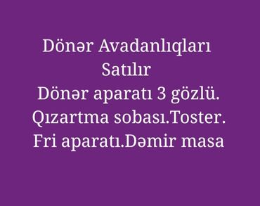dönər əti satışı: Elektrik, 3 gözlü, Nağd ödəniş