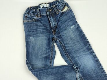 spodnie jeans chlopiece: Spodnie jeansowe, 4-5 lat, 110, stan - Bardzo dobry