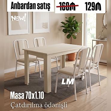 stol stul bag ucun: Bağ, mətbəx və eyvanlarınız üçün çox əlverişli Masa + 4 stul dəsti — 1