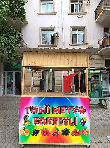 Будки, киоски: Təbii Meyvə Kokteyli köşkü – mobil satış köşkü - Material: taxta — 2